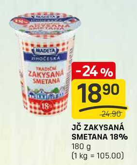 JČ ZAKYSANÁ SMETANA 18% 180 g 