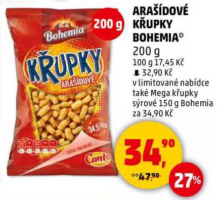 ARAŠÍDOVÉ KŘUPKY BOHEMIA, 200 g