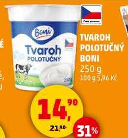 Boni Tvaroh POLOTUČNÝ, 250 g