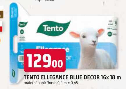 TENTO ELLEGANCE BLUE DECOR 3vrstvý toaletní papír, 16rolí