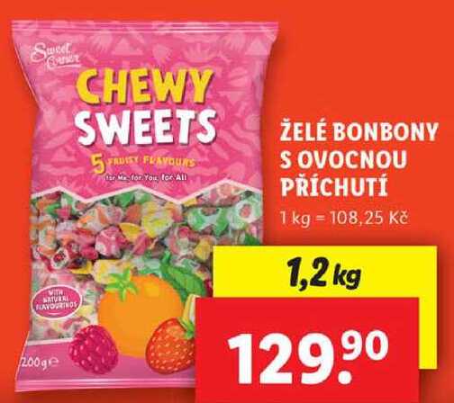 ŽELÉ BONBONY S OVOCNOU PŘÍCHUTÍ, 1,2 kg