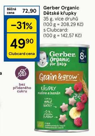 Gerber Organic Dětské křupky, 35 g, více druhů 