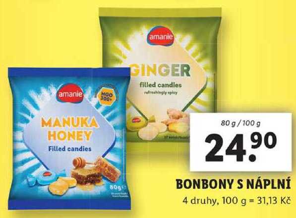 BONBONY S NÁPLNÍ, 80 g/100 g