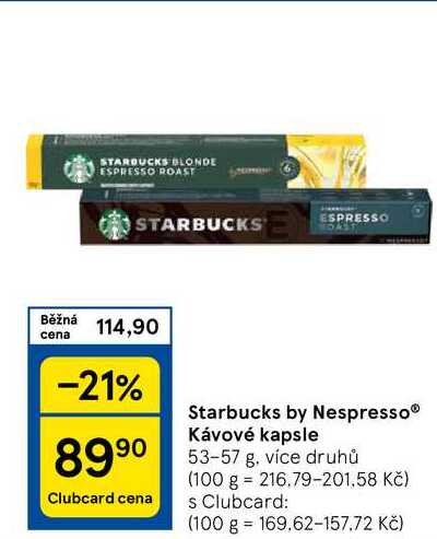 Starbucks by Nespresso® Kávové kapsle, 53-57 g. více druhů