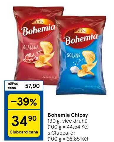 Bohemia Chipsy 130 g, více druhů 