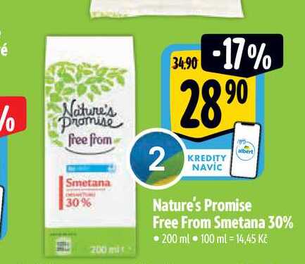  Nature's Promise Free From Smetana 30%  200 ml 