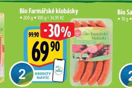 Bio Farmářské klobásky 200 g 