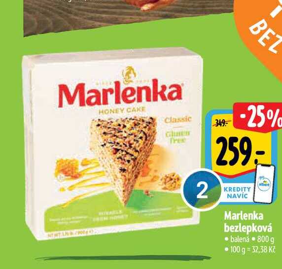   Marlenka bezlepková balená  800 g  