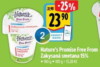 Nature's Promise Free From Zakysaná smetana 15%, 180 g