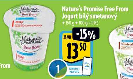 Nature's Promise Free From Jogurt bílý smetanový, 150 g 