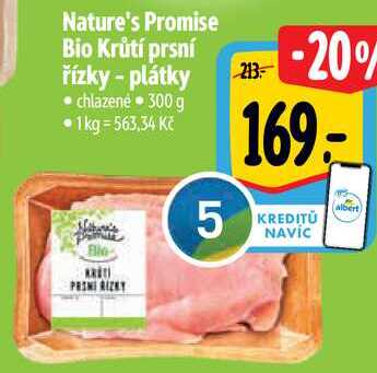 Nature's Promise Bio Krůtí prsní řízky - plátky, 300 g