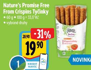 Nature's Promise Free From Crispins Tyčinky, 60 g