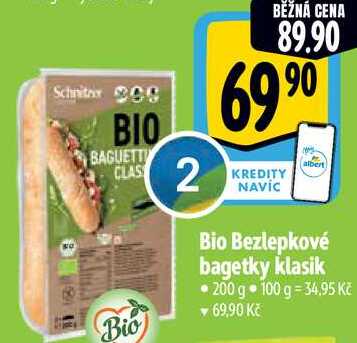 Bio Bezlepkové bagetky klasik, 200 g 