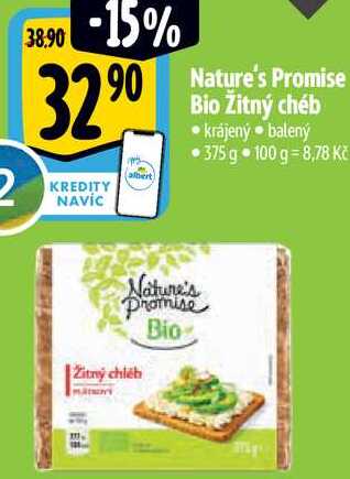 Nature's Promise Bio Žitný chéb, 375 g