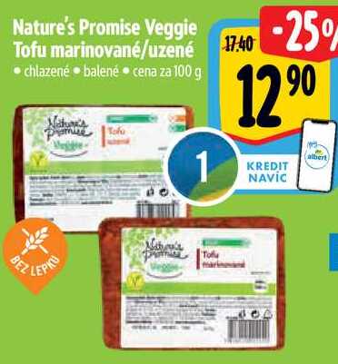 Nature's Promise Veggie Tofu marinované/uzené, cena za 100 g 