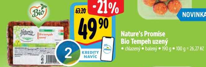 Nature's Promise Bio Tempeh uzený, 190 g