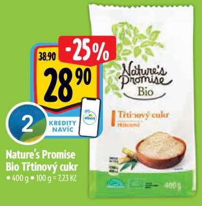 Nature's Promise Bio Třtinový cukr, 400 g