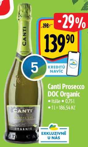 Canti Prosecco DOC Organic, 0,75 l