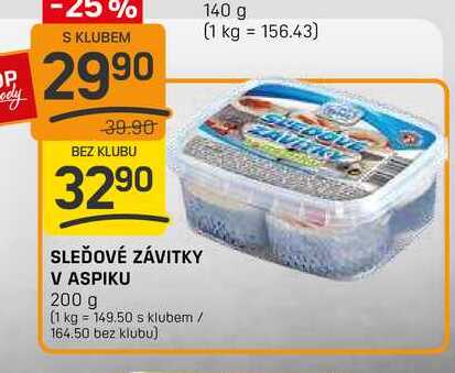 SLEĎOVÉ ZÁVITKY V ASPIKU 200 g