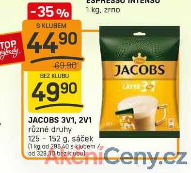 JACOBS 3V1, 2V1 různé druhy 125 152 g, sáček