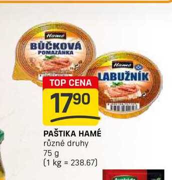 PAŠTIKA HAMÉ různé druhy 75 g