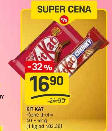 KIT KAT různé druhy 40 - 42 g