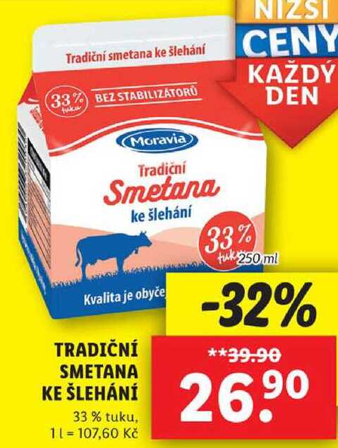 TRADIČNÍ SMETANA KE ŠLEHÁNÍ, 250 ml