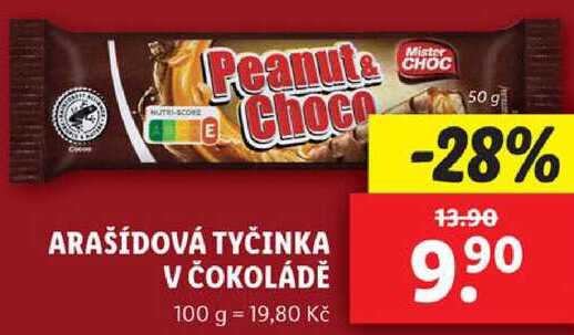 ARAŠÍDOVÁ TYČINKA V ČOKOLÁDĚ, 50 g