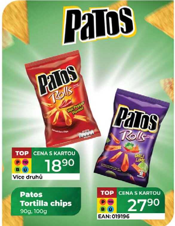 Patos Tortilla chips 90g,100g 