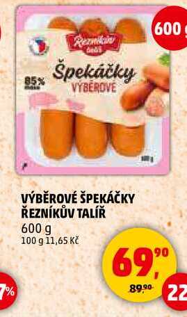 VÝBĚROVÉ ŠPEKÁČKY ŘEZNÍKŮV TALÍŘ, 600 g