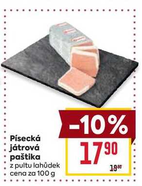 Písecká játrová paštika z pultu lahůdek cena za 100g