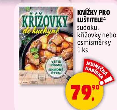 KNÍŽKY PRO LUŠTITELE sudoku, křížovky nebo osmisměrky, 1 ks