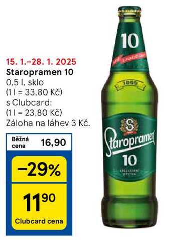 Staropramen 10, 0,5 l, sklo v akci