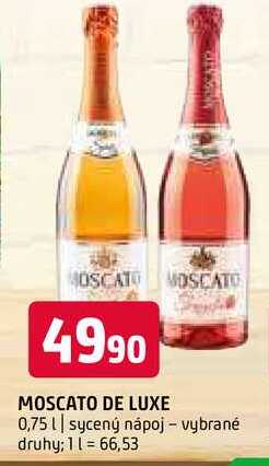 Moscato de luxe 0,75l sycený nápoj vybrané druhy