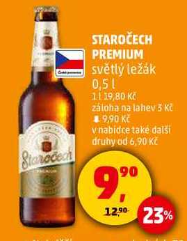 STAROČECH PREMIUM světlý ležák, 0,5 l