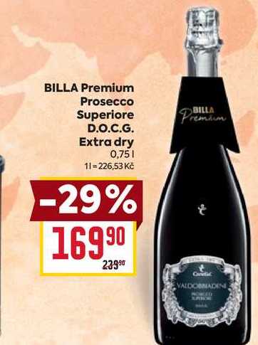 BILLA Premium Prosecco Superiore D.O.C.G. Extra dry 0,75l