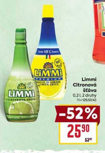 Limmi Citronová šťáva 0,2l