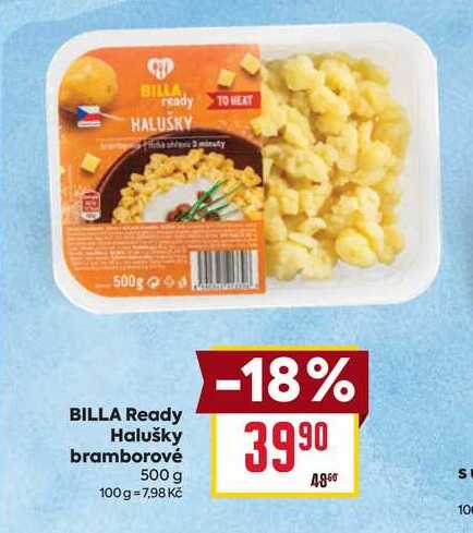 BILLA Ready Halušky bramborové 500 g