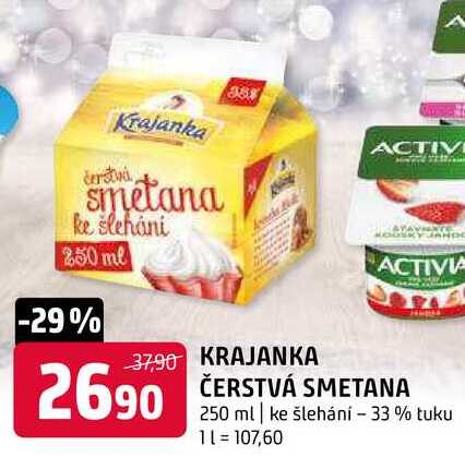 Krajanka čerstvá smetana 250g, vybrané druhy