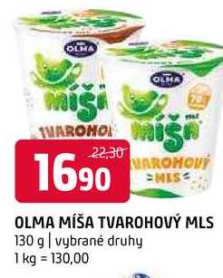 Olma míša tvarohový mls 130 g vybrané druhy