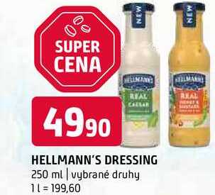 Hellmann's dressing 250 ml, vybrané druhy