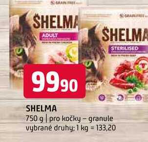 Shelma 750 g pro kočky granule vybrané druhy