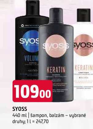 Syoss 440 ml šampon, balzám vybrané druhy