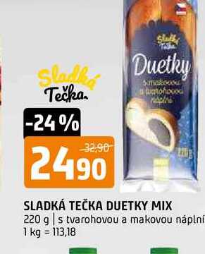 Sladká tečka duetky mix 220 g s tvarohovou a makovou náplní 