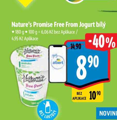 Nature's Promise Free From Jogurt bílý 180 g 