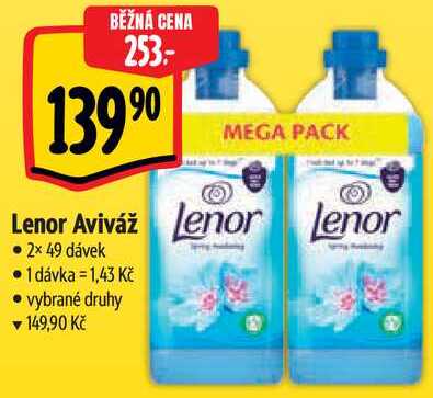 Lenor Aviváž, 2x 49 dávek 