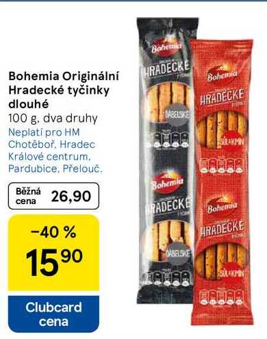 Bohemia Originální Hradecké tyčinky dlouhé, 100 g