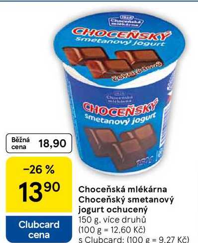 Choceňská mlékárna Choceňský smetanový jogurt ochucený, 150 g