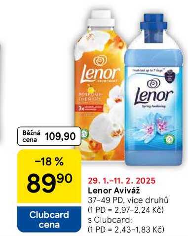 Lenor Aviváž, 37-49 PD, více druhů 