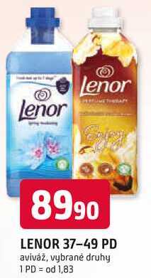 LENOR 37-49 PD aviváž, vybrané druhy 